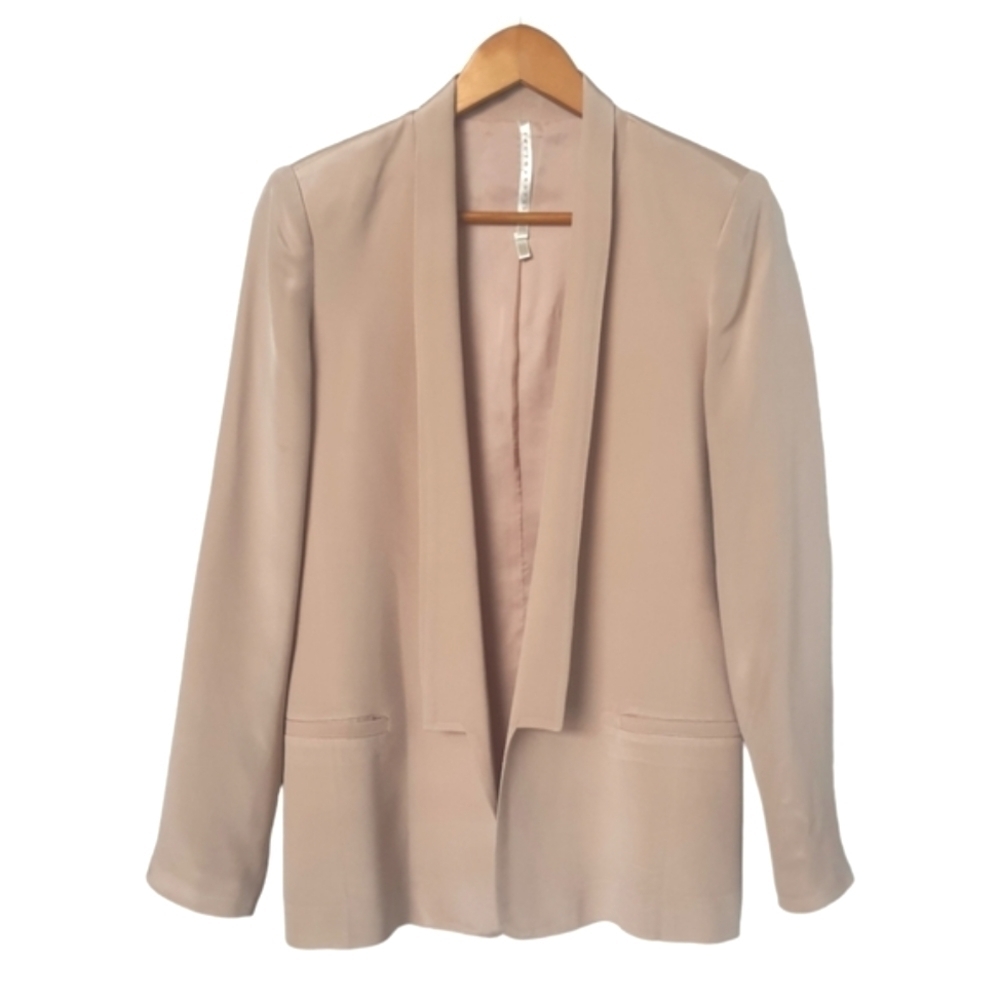Truth And Pride Silk Blazer Womens S Contemporary Open Front Business Casual